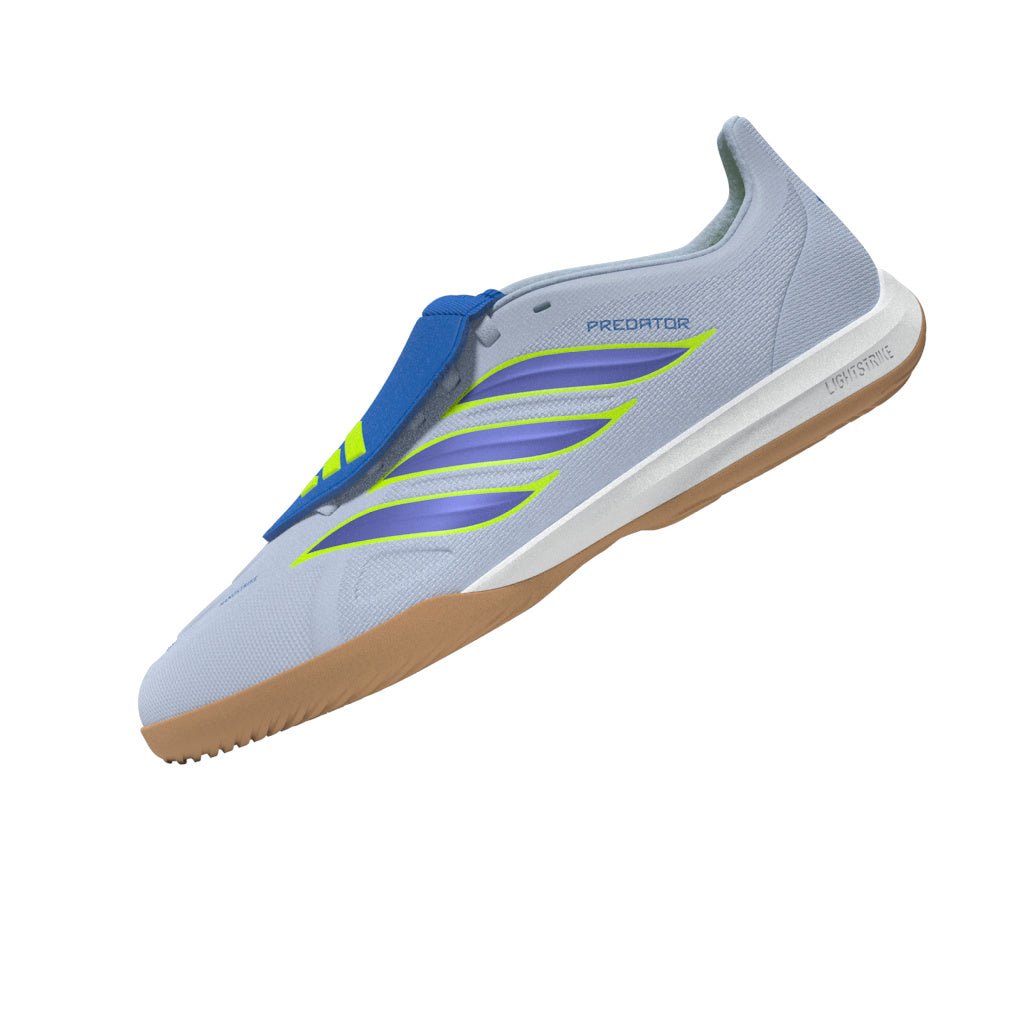 2026 New Arrival adidas Predator League Fold-Over Tongue IN Indoor Youth Soccer Shoes - Sky/Blue/Yellow wholesalehk.shop
