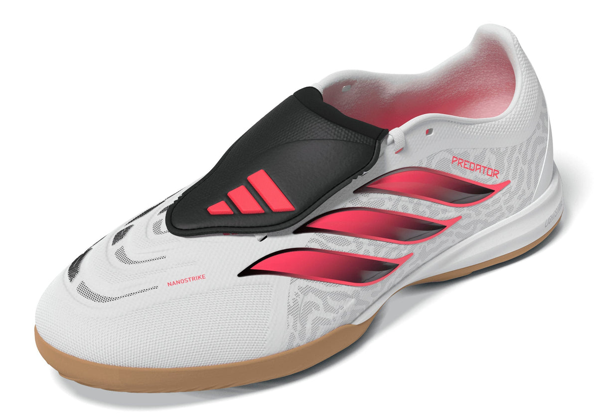 2026 New Arrival adidas Predator League Fold-Over Tongue Indoor Men's Soccer Shoes - White/Solar Turbo/Black wholesalehk.shop