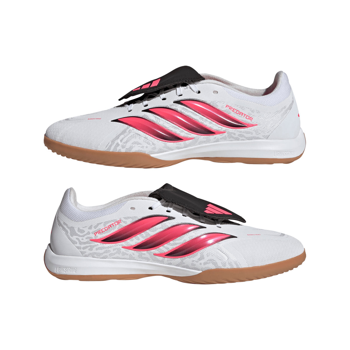 2026 New Arrival adidas Predator League Fold-Over Tongue Indoor Men's Soccer Shoes - White/Solar Turbo/Black wholesalehk.shop
