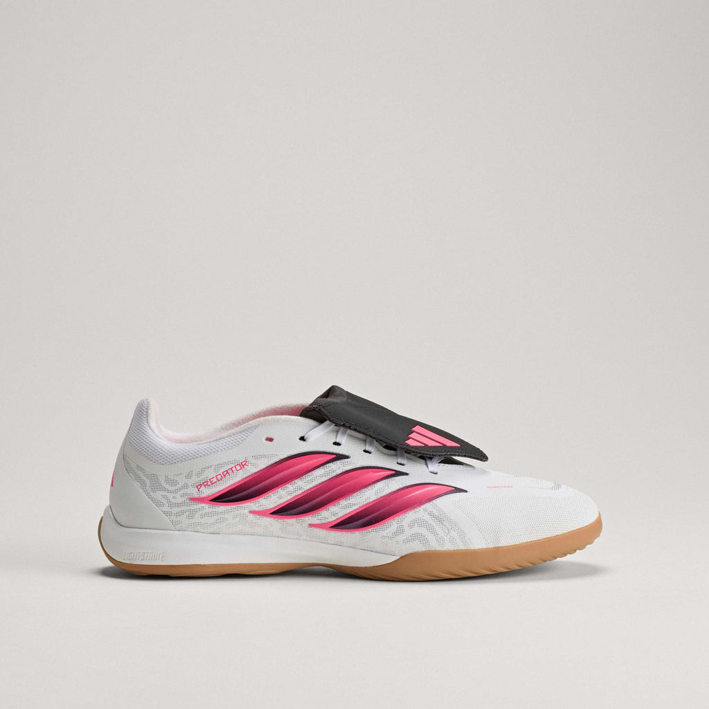 2026 New Arrival adidas Predator League Fold-Over Tongue Indoor Men's Soccer Shoes - White/Solar Turbo/Black wholesalehk.shop