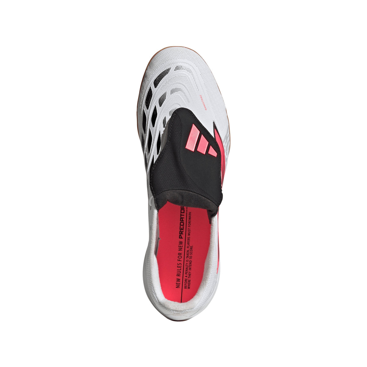 2026 New Arrival adidas Predator League Fold-Over Tongue Indoor Men's Soccer Shoes - White/Solar Turbo/Black wholesalehk.shop