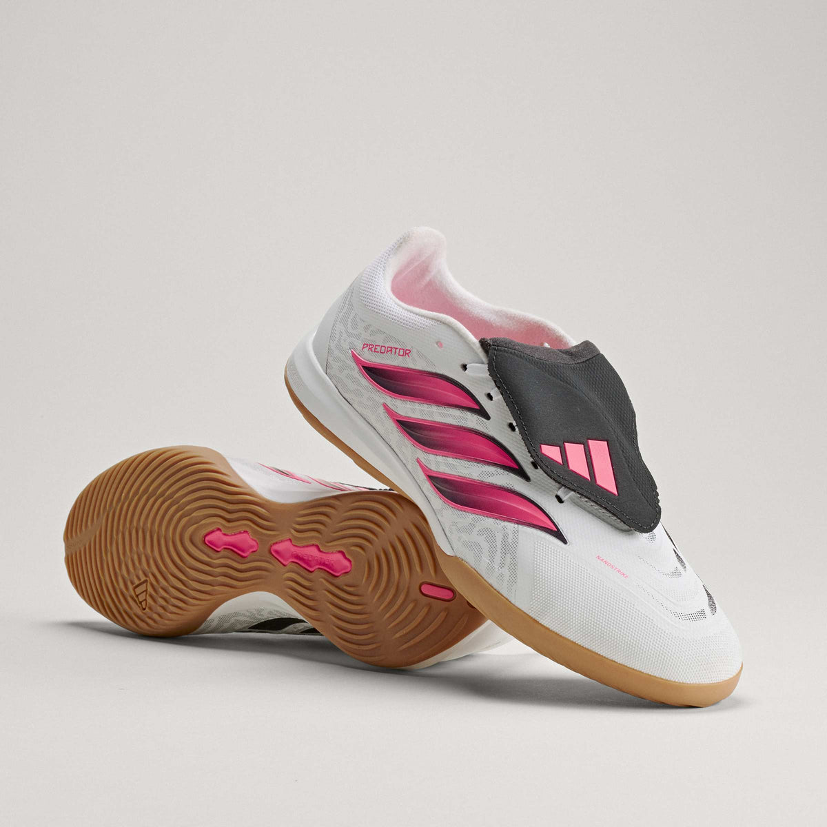 2026 New Arrival adidas Predator League Fold-Over Tongue Indoor Men's Soccer Shoes - White/Solar Turbo/Black wholesalehk.shop