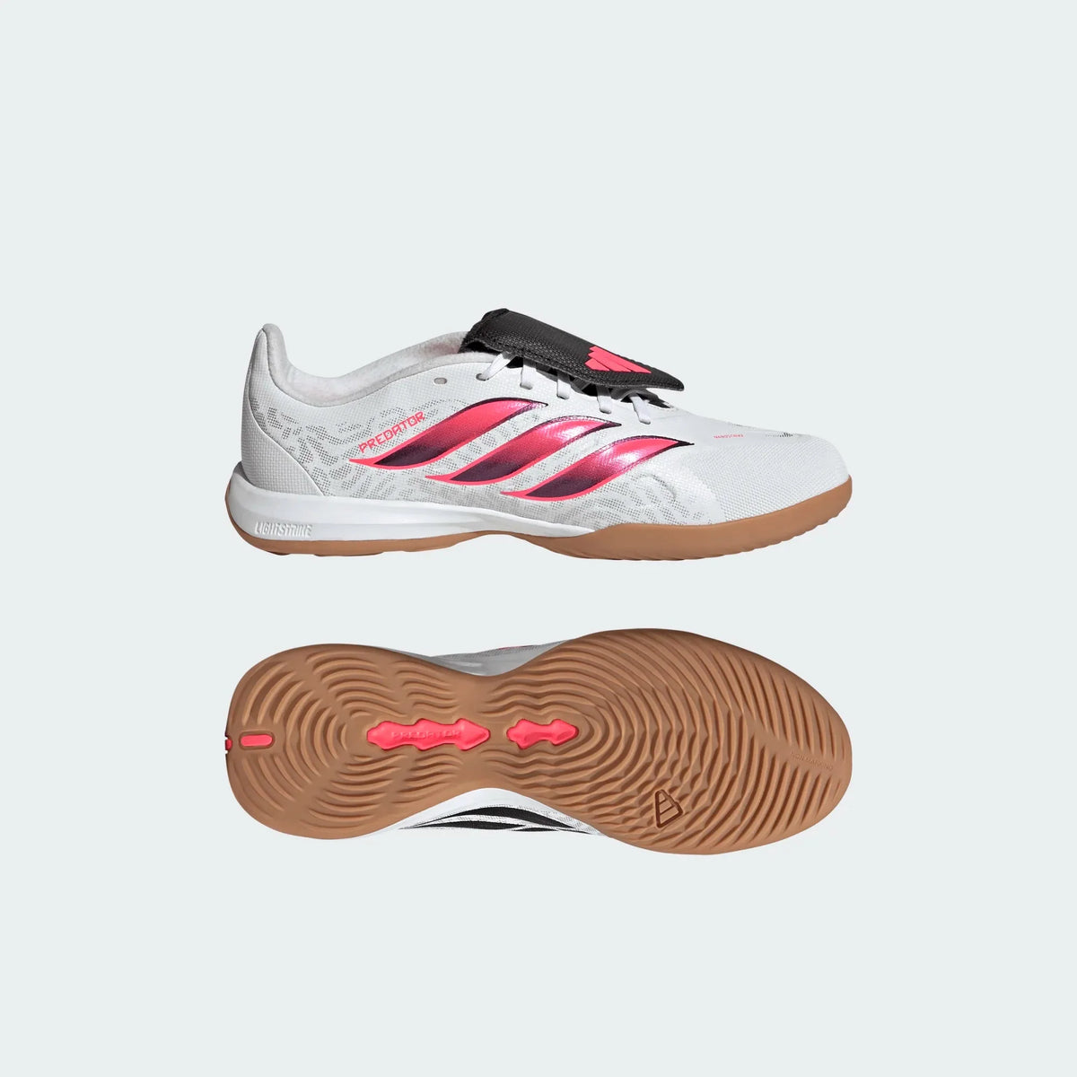 2026 New Arrival adidas Predator League Fold-Over Tongue Indoor Youth Soccer Shoes - White/Solar Turbo/Black wholesalehk.shop