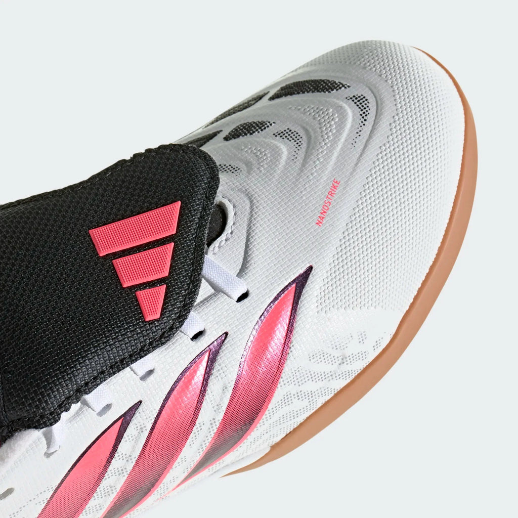 2026 New Arrival adidas Predator League Fold-Over Tongue Indoor Youth Soccer Shoes - White/Solar Turbo/Black wholesalehk.shop