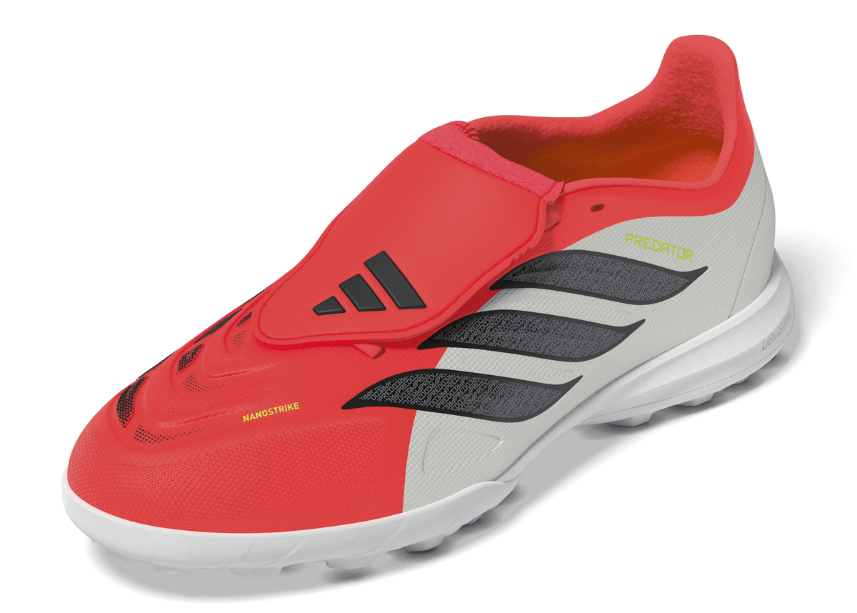 2026 New Arrival adidas Predator League Fold-Over Tongue TF Turf Youth Soccer Cleats - Red/Black/White wholesalehk.shop