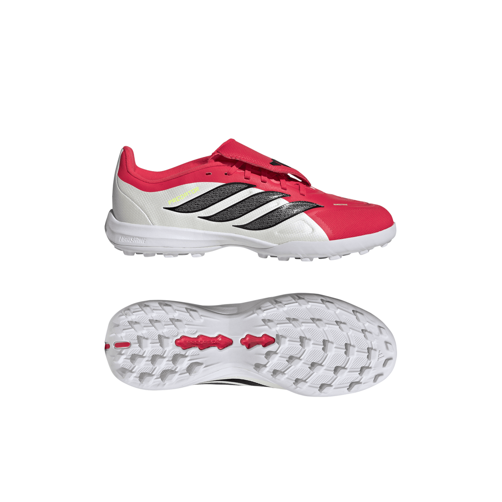 2026 New Arrival adidas Predator League Fold-Over Tongue TF Turf Youth Soccer Cleats - Red/Black/White wholesalehk.shop