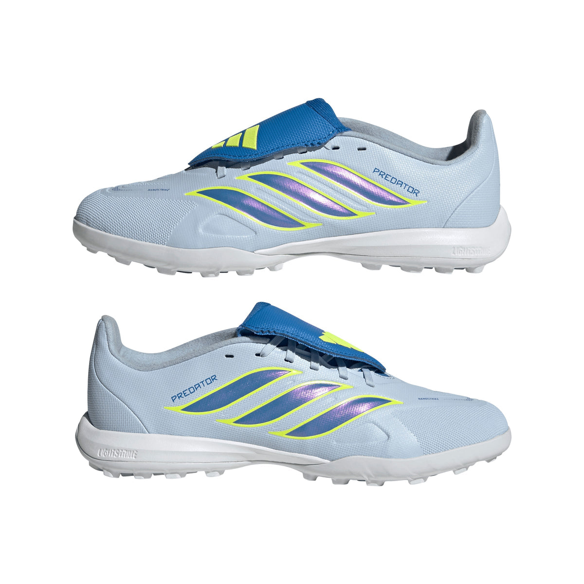 2026 New Arrival adidas Predator League Fold-Over Tongue TF Turf Youth Soccer Cleats -Sky/Blue/Yellow wholesalehk.shop