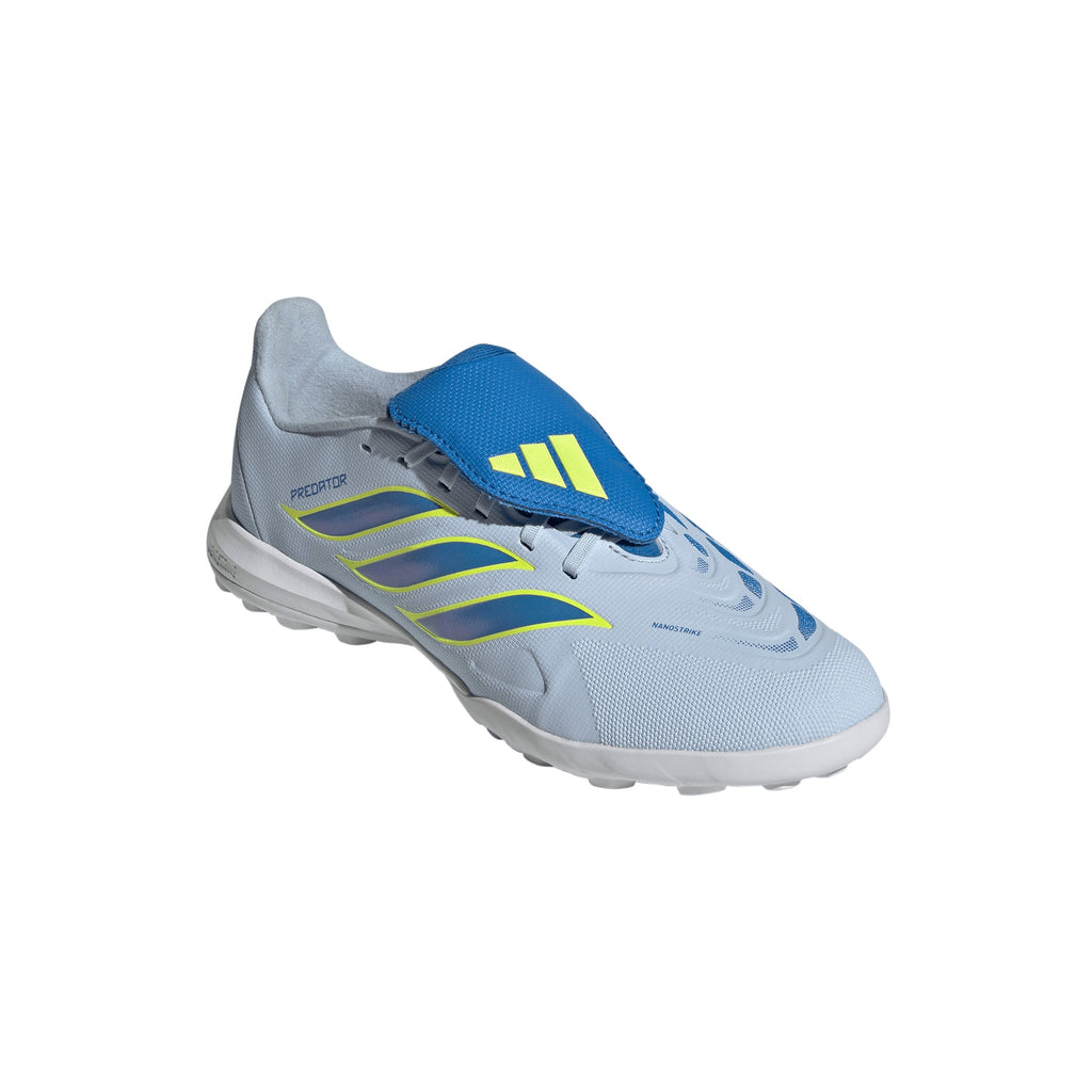 2026 New Arrival adidas Predator League Fold-Over Tongue TF Turf Youth Soccer Cleats -Sky/Blue/Yellow wholesalehk.shop