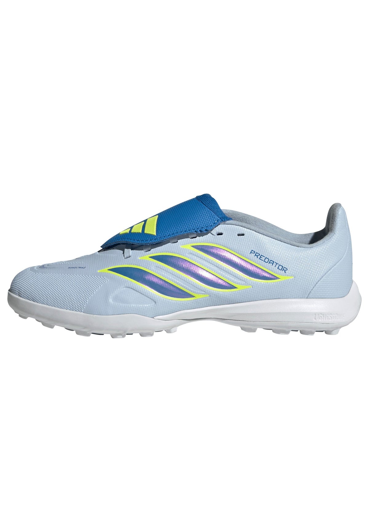 2026 New Arrival adidas Predator League Fold-Over Tongue TF Turf Youth Soccer Cleats -Sky/Blue/Yellow wholesalehk.shop