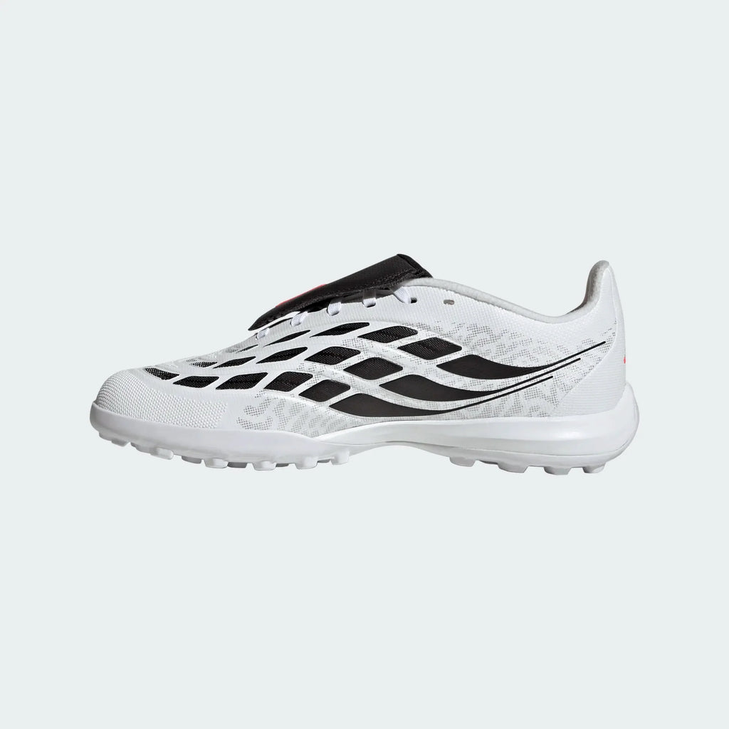 2026 New Arrival adidas Predator League Fold- Over Tongue Turf Youth Soccer Cleats - White/Solar Turbo/Black wholesalehk.shop