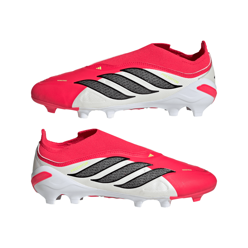 2026 New Arrival adidas Predator League Laceless FG Firm Ground Youth Soccer Cleats - Red/Black/White wholesalehk.shop