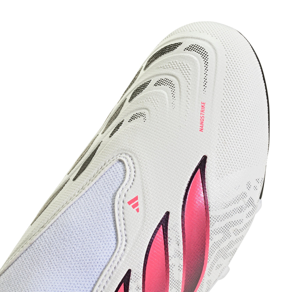 2026 New Arrival adidas Predator League Laceless Firm Ground Youth Soccer Cleats - White/Solar Turbo/Black wholesalehk.shop