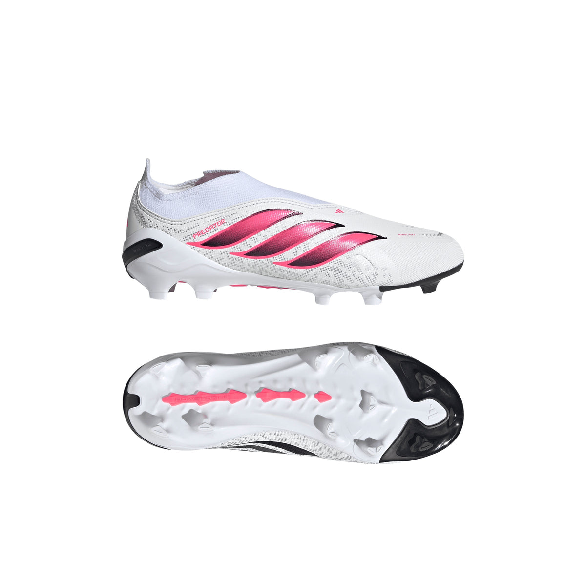 2026 New Arrival adidas Predator League Laceless Firm Ground Youth Soccer Cleats - White/Solar Turbo/Black wholesalehk.shop