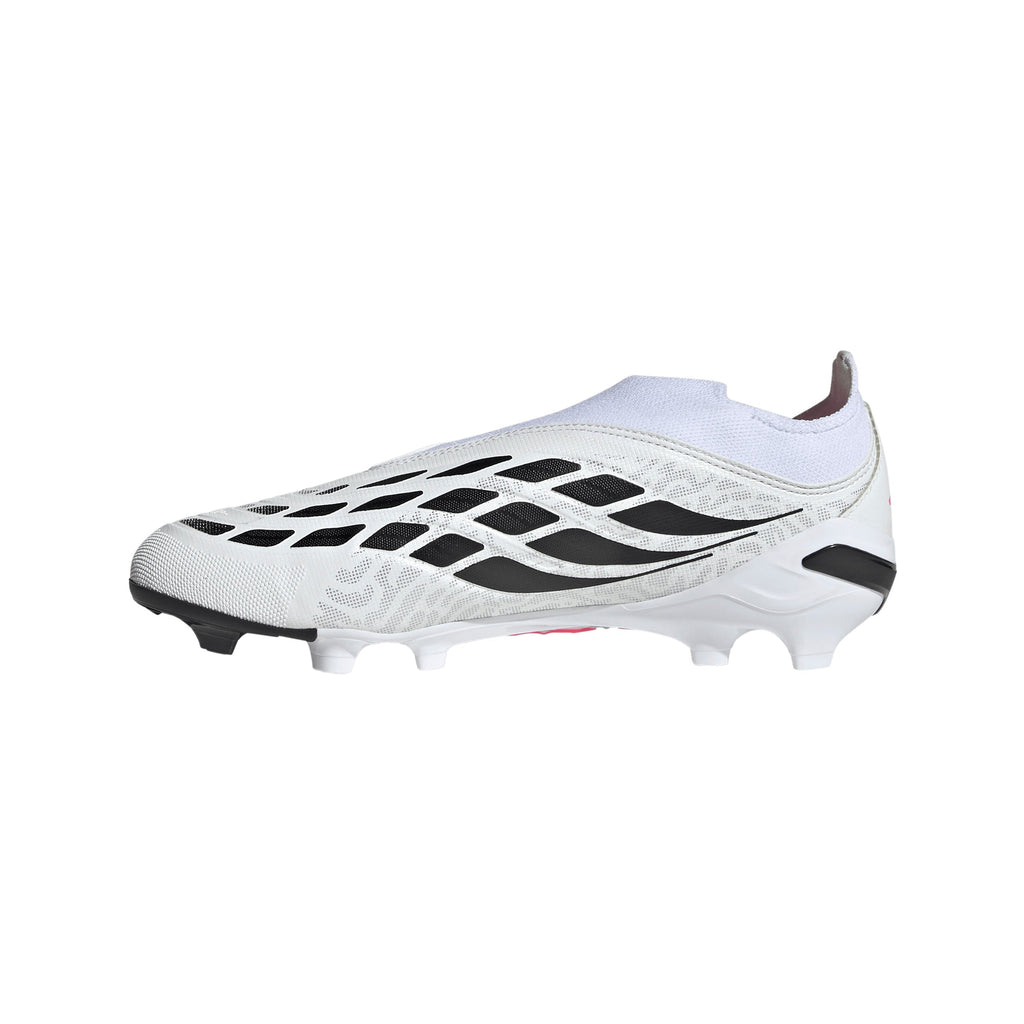 2026 New Arrival adidas Predator League Laceless Firm Ground Youth Soccer Cleats - White/Solar Turbo/Black wholesalehk.shop