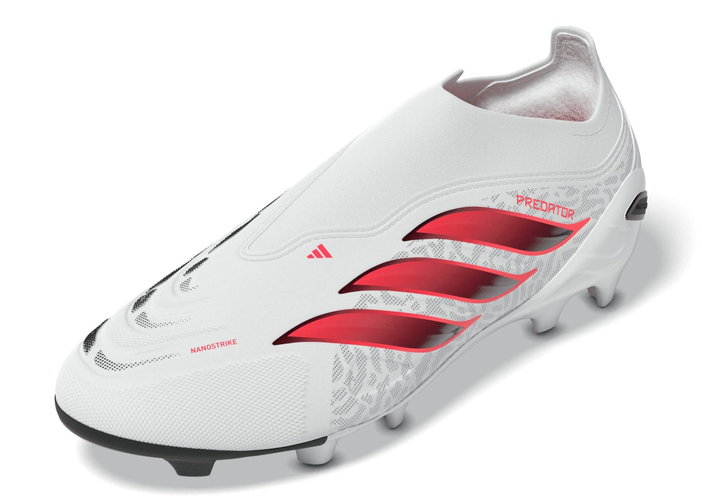 2026 New Arrival adidas Predator League Laceless Firm Ground Youth Soccer Cleats - White/Solar Turbo/Black wholesalehk.shop