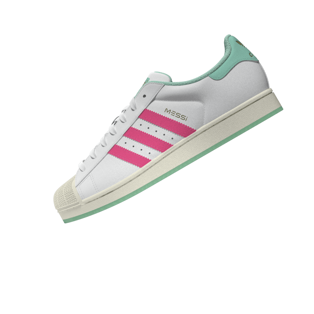 2026 New Arrival adidas Superstar Messi Men's Soccer Shoes - White/Pink/Aqua wholesalehk.shop