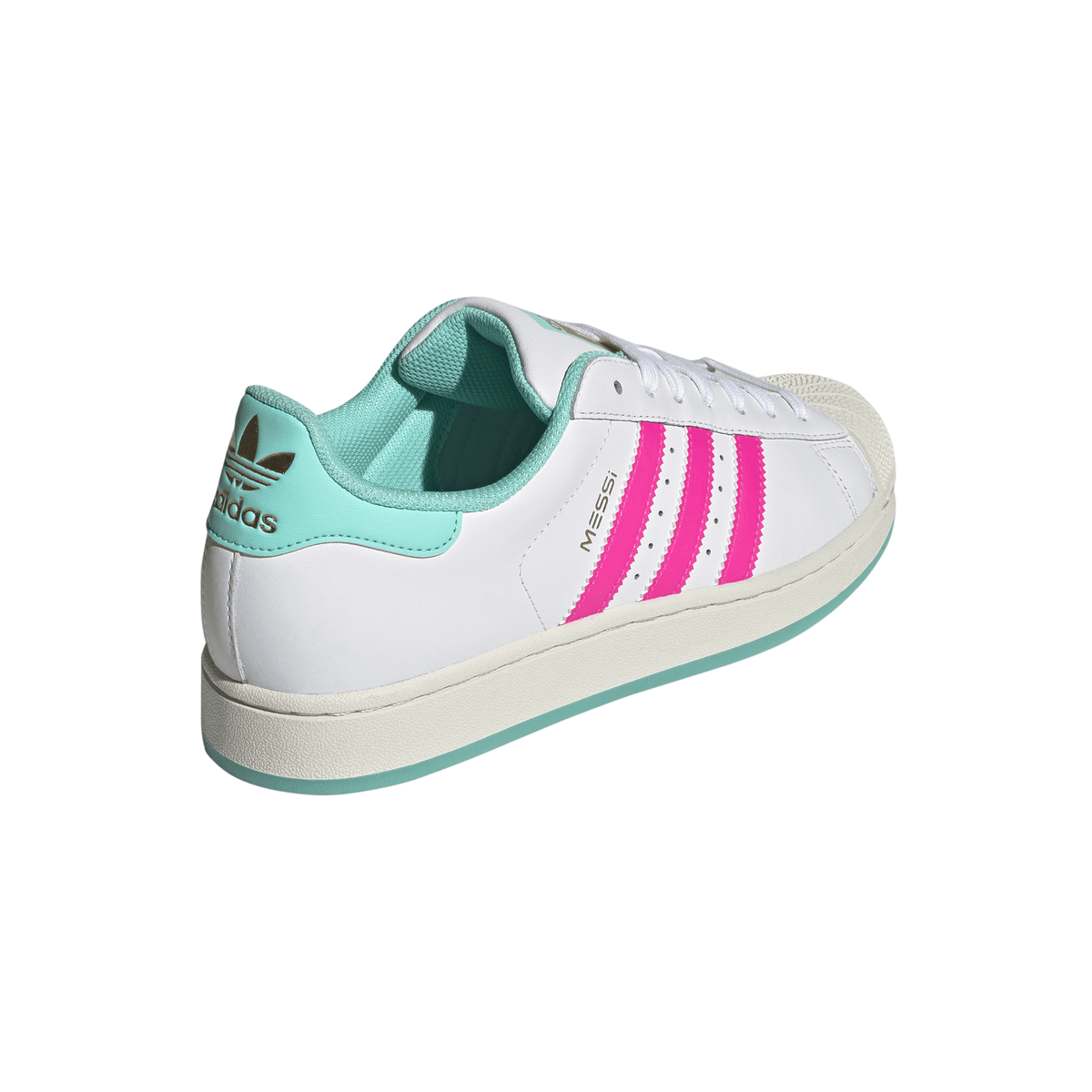 2026 New Arrival adidas Superstar Messi Men's Soccer Shoes - White/Pink/Aqua wholesalehk.shop
