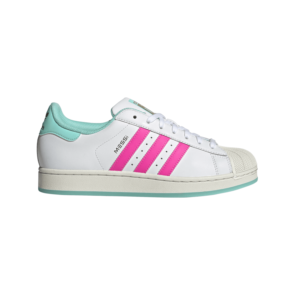 2026 New Arrival adidas Superstar Messi Men's Soccer Shoes - White/Pink/Aqua wholesalehk.shop