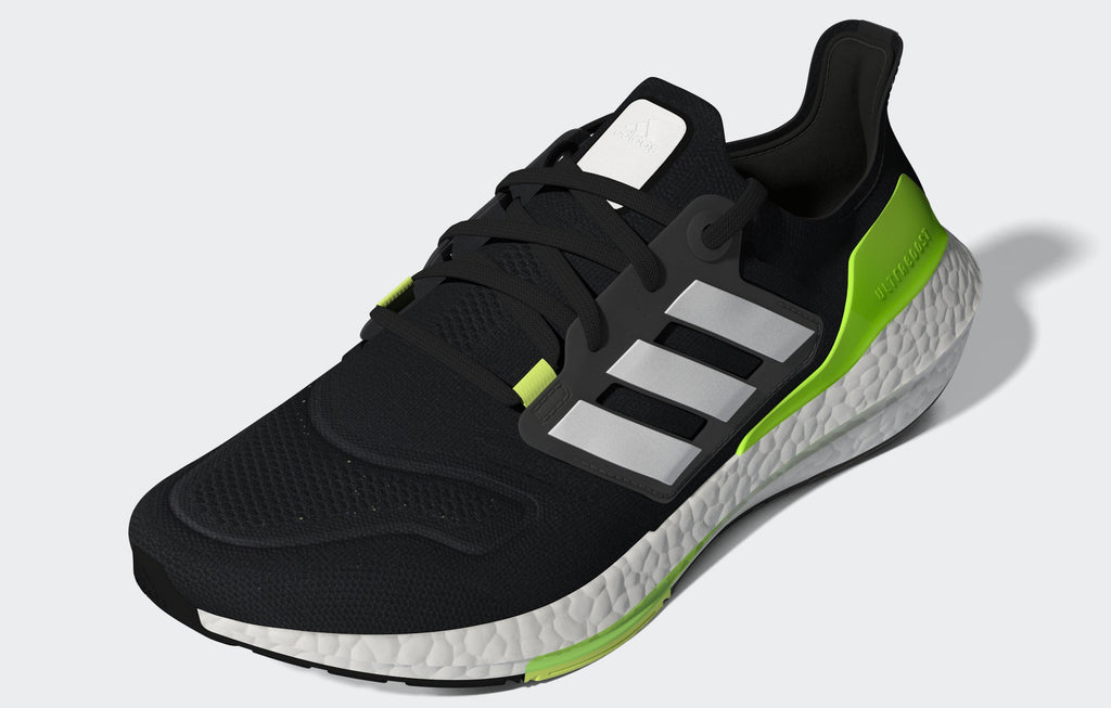2026 New Arrival adidas Ultraboost 22 Black/White/Solar Green wholesalehk.shop