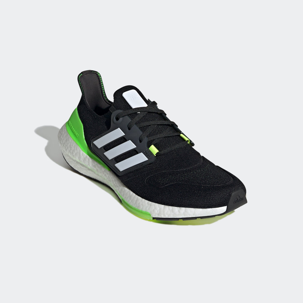 2026 New Arrival adidas Ultraboost 22 Black/White/Solar Green wholesalehk.shop