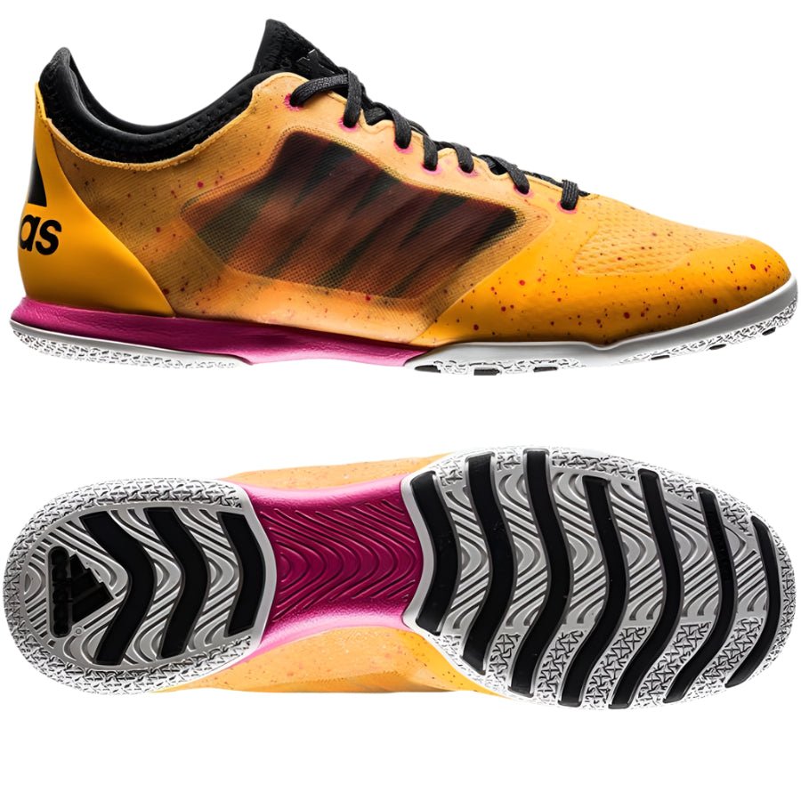 2026 New Arrival adidas X 15.1 Court Indoor Soccer Shoes - Solar Gold/Black/Shock Pink wholesalehk.shop