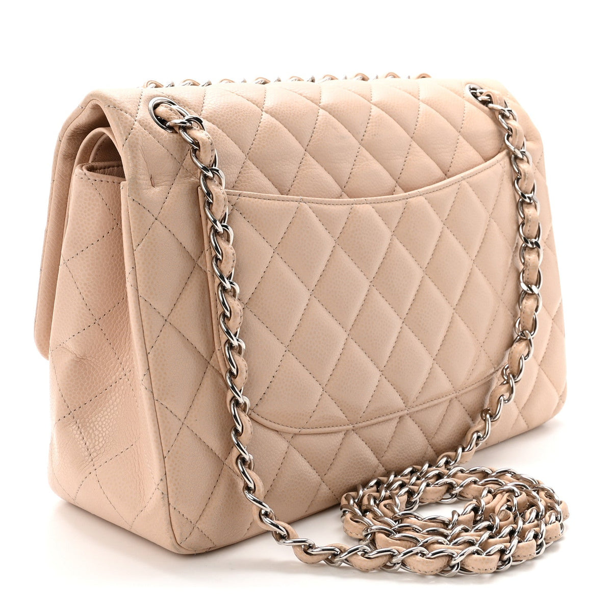 Caviar Quilted Jumbo Double Flap Light Pink wholesalehk.shop