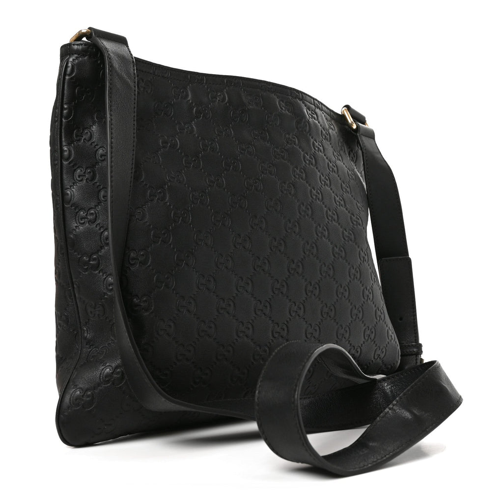 Guccissima Medium Flat Messenger Bag Black £¨ Direct shipment via from wholesalehk.shop