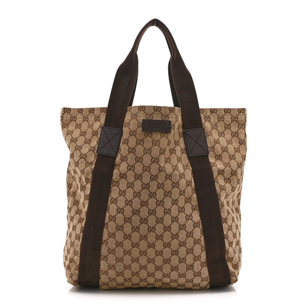 GG Monogram Medium Handle Vertical Tote Bag Dark Brown wholesalehk.shop