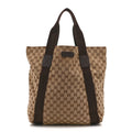 GG Monogram Medium Handle Vertical Tote Bag Dark Brown wholesalehk.shop
