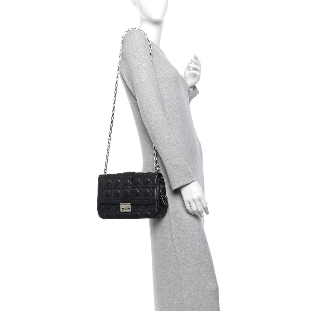 Lambskin Cannage Medium Miss Dior Flap Black wholesalehk.shop