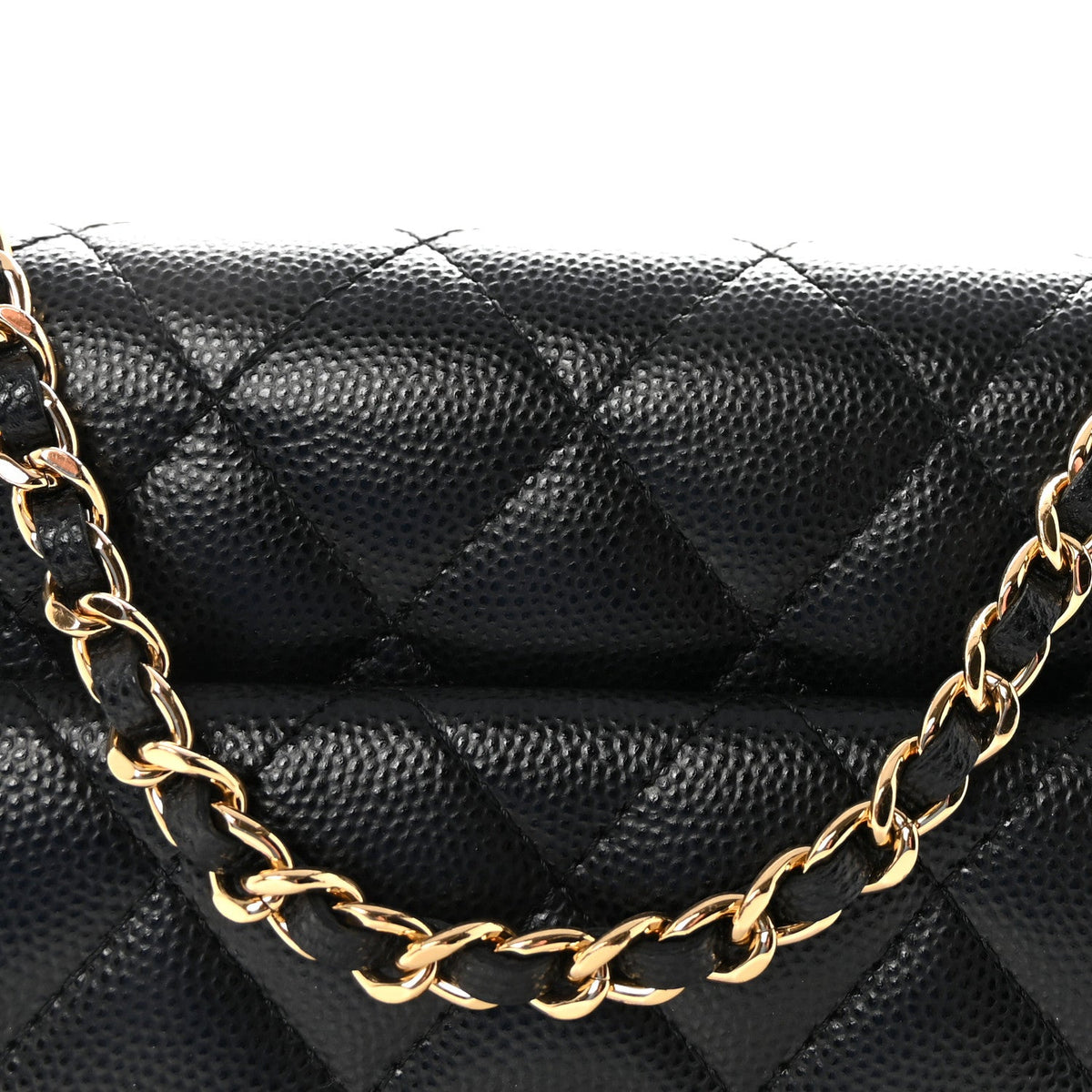 Caviar Quilted Pocket Clutch With Chain WOC Black wholesalehk.shop
