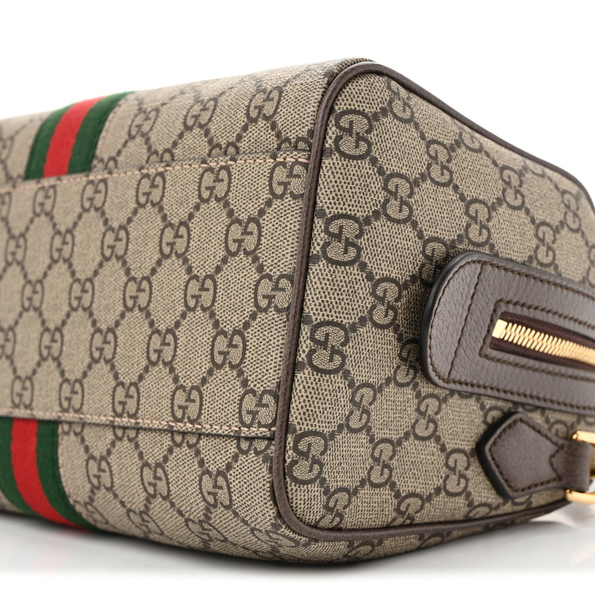 GG Supreme Monogram Web Small Ophidia Top Handle Bag  Beige Ebony wholesalehk.shop
