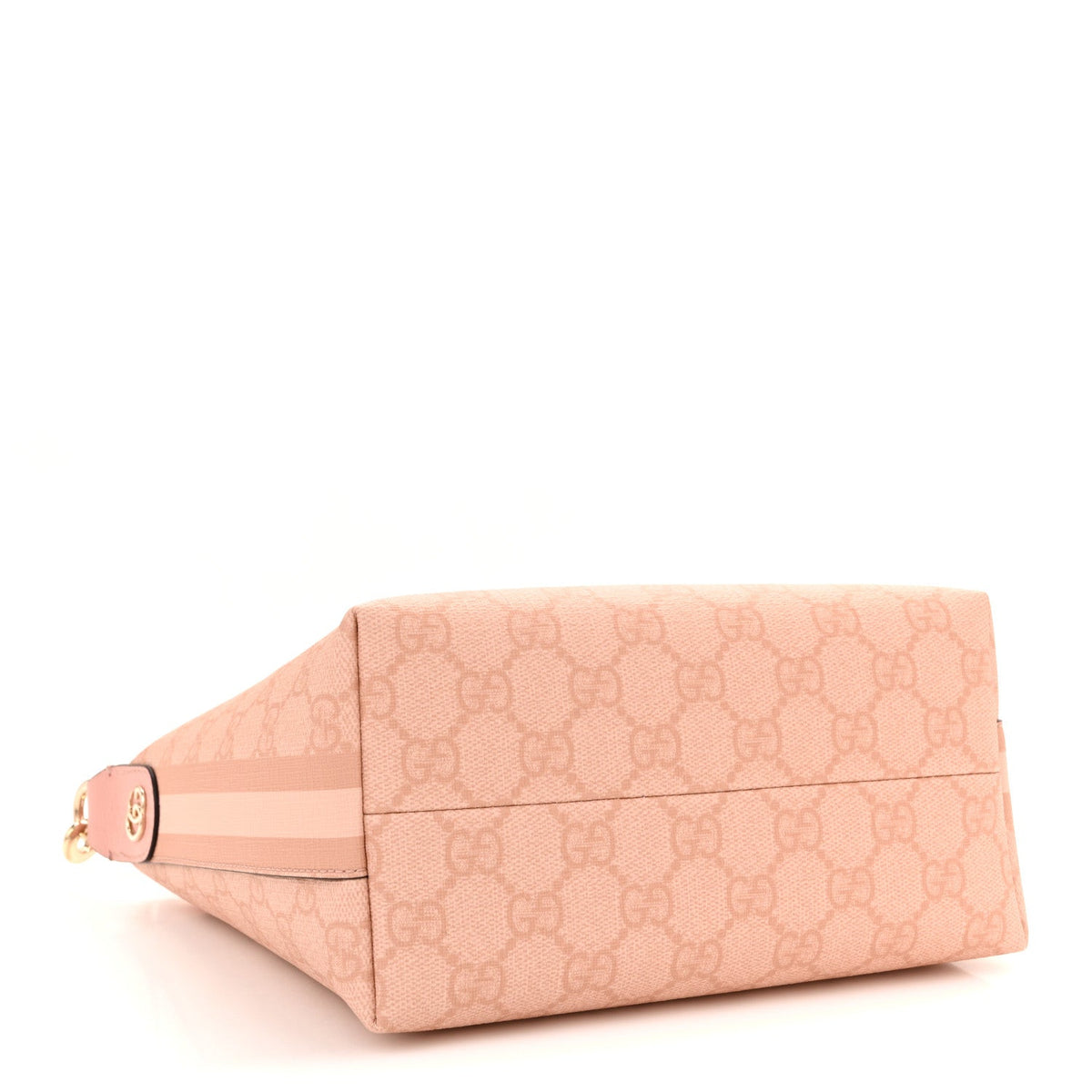 GG Supreme Monogram Textured Calfskin Web Super Mini Ophidia Shoulder Bag Pink wholesalehk.shop