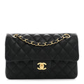 Lambskin Quilted Small Double Flap Black wholesalehk.shop