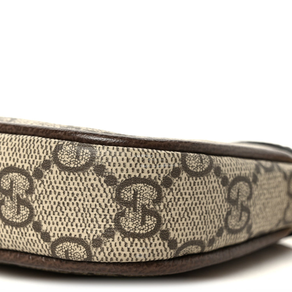 GG Supreme Monogram Textured Dollar Calfskin Mini Ophidia Chain Bag Beige Ebony wholesalehk.shop