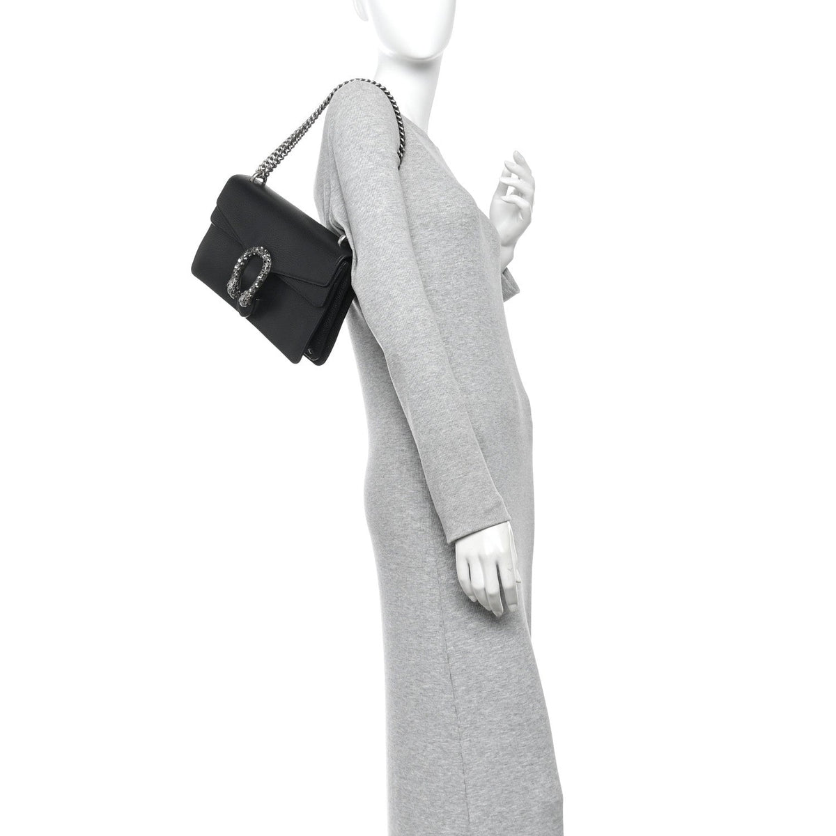 Pebbled Calfskin Small Dionysus Shoulder Bag Black wholesalehk.shop