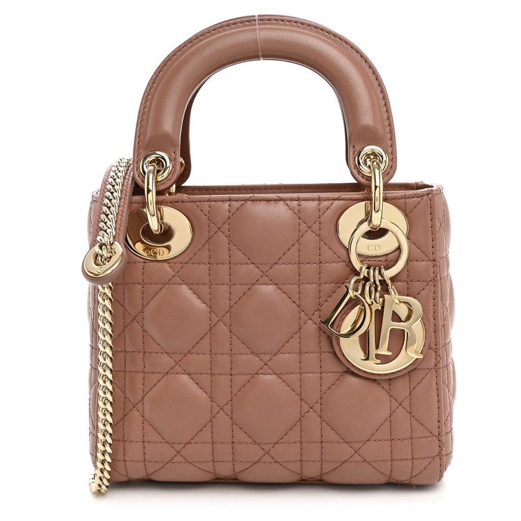 Lambskin Cannage Mini Lady Dior Fard wholesalehk.shop
