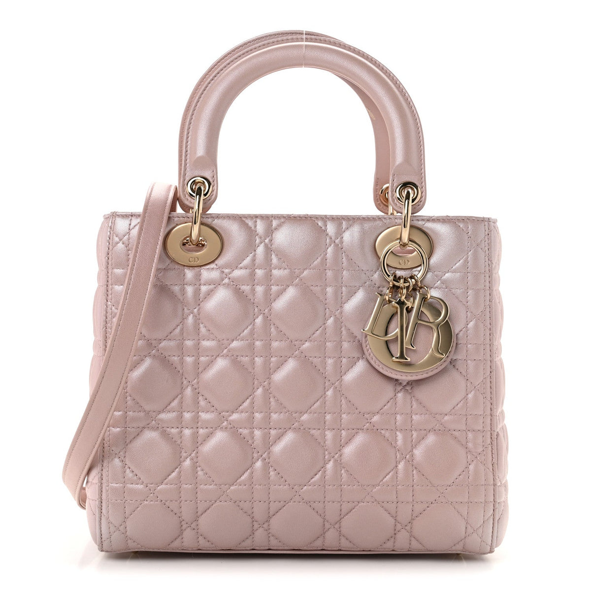 Pearly Lambskin Cannage Medium Lady Dior Lotus wholesalehk.shop