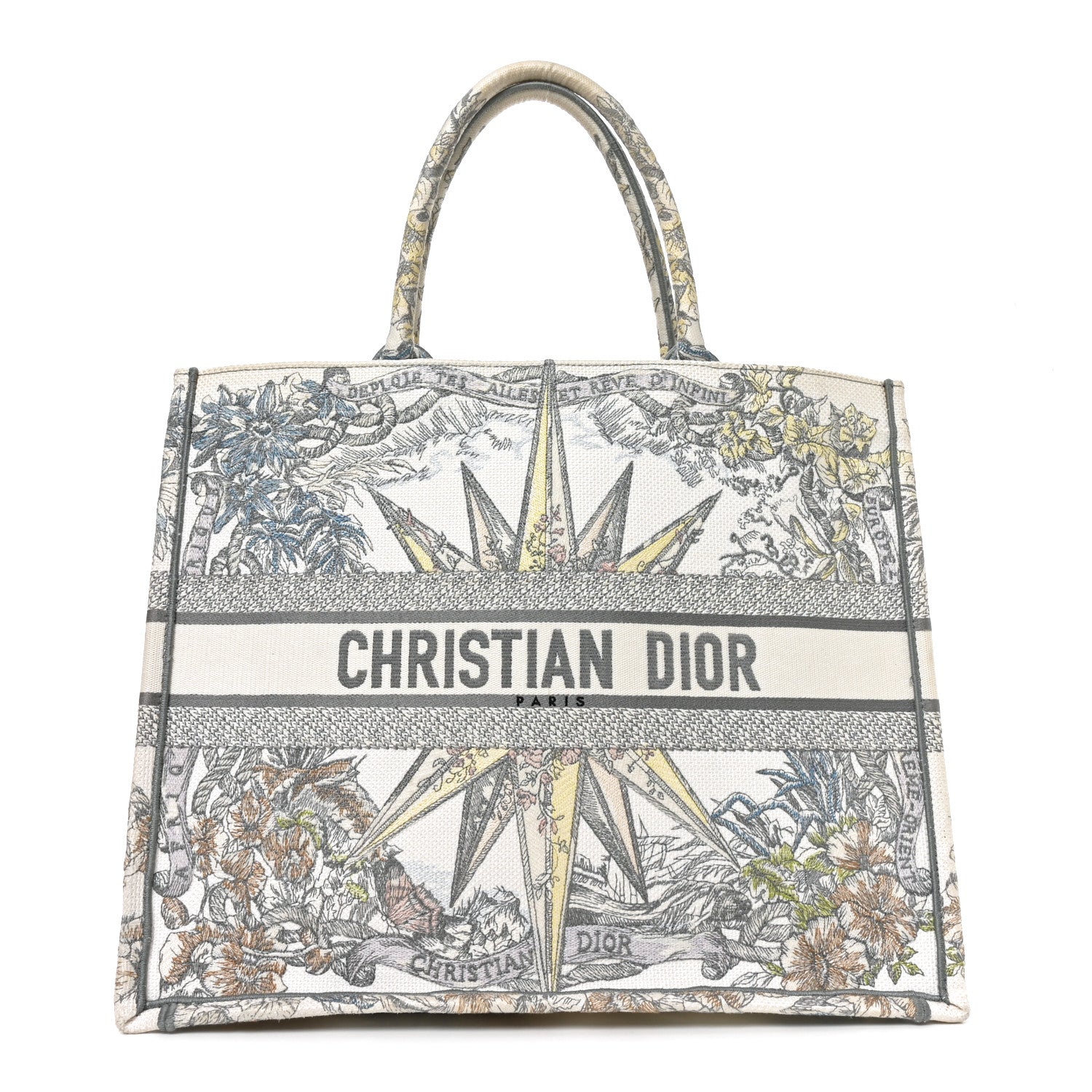 Canvas Embroidered Large Rêve d'Infini Book Tote Multicolor £¨ Direct shipment via from wholesalehk.shop