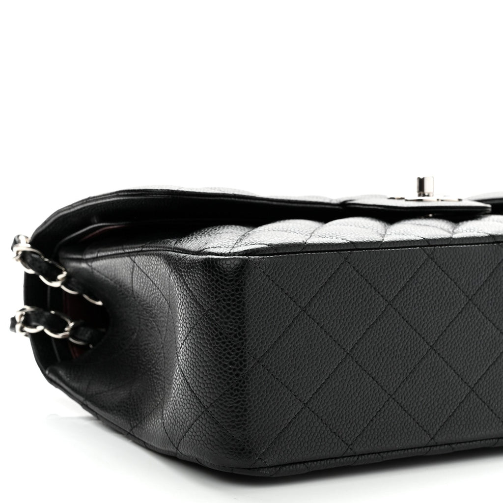 Caviar Quilted Jumbo Double Flap Black wholesalehk.shop