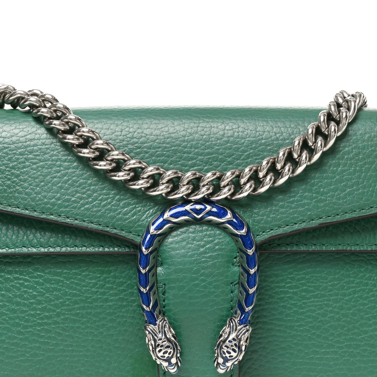 Dollar Calfskin Enamel Small Dionysus Shoulder Bag Emerald Electric Blue wholesalehk.shop