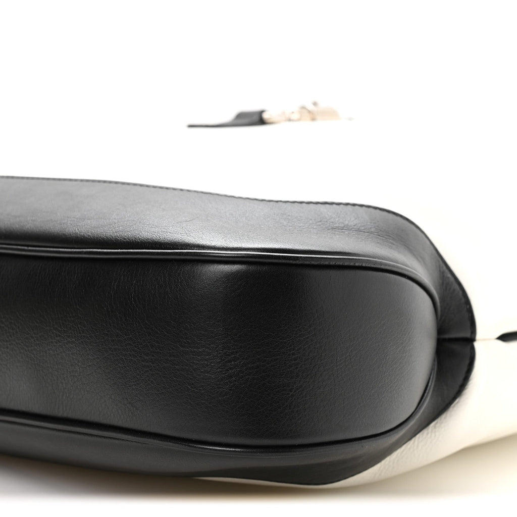 Calfskin Large Jackie 1961 Shoulder Bag Black White £¨ Direct shipment via from wholesalehk.shop