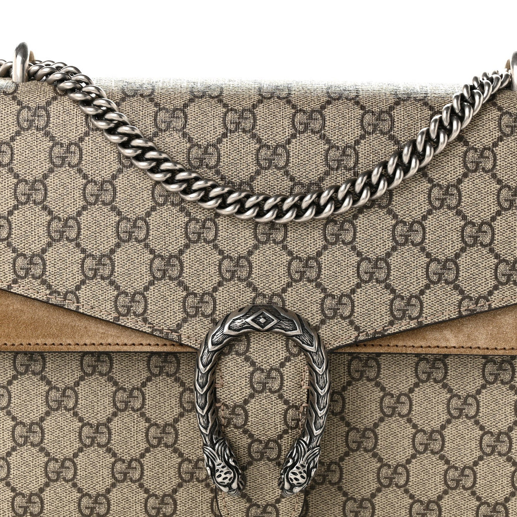 GG Supreme Monogram Medium Dionysus Shoulder Bag Taupe wholesalehk.shop