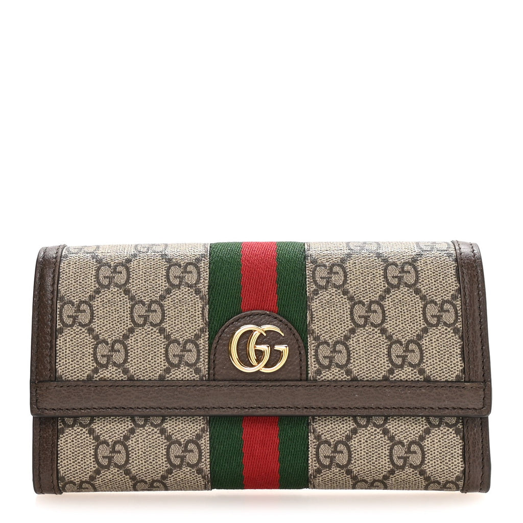 GG Supreme Monogram Web Ophidia Continental Wallet Brown wholesalehk.shop