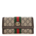 GG Supreme Monogram Web Ophidia Continental Wallet Brown wholesalehk.shop