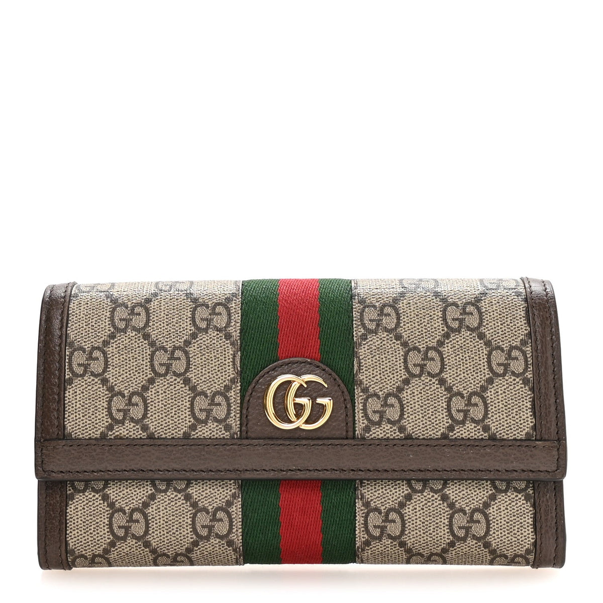 GG Supreme Monogram Web Ophidia Continental Wallet Brown wholesalehk.shop