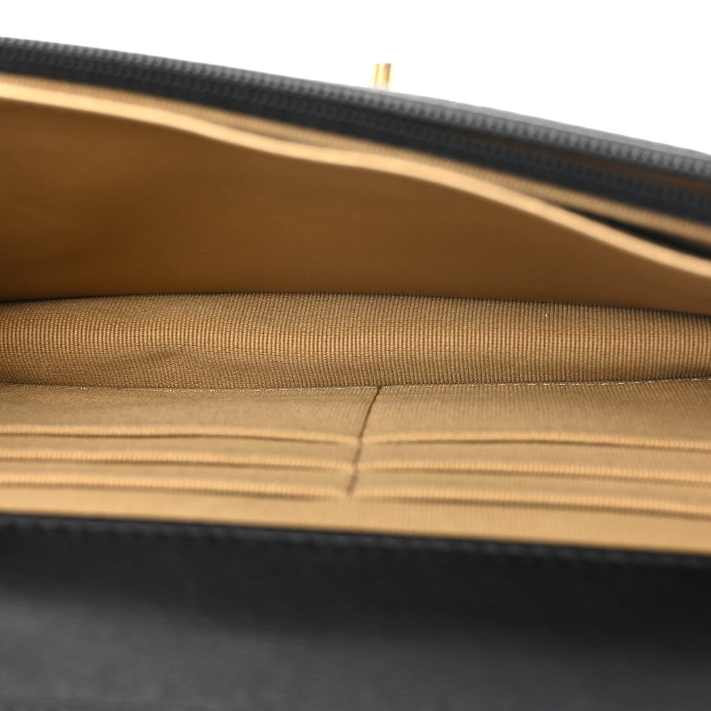 Lambskin Quilted CC Pearl Crush Wallet on Chain WOC Black wholesalehk.shop