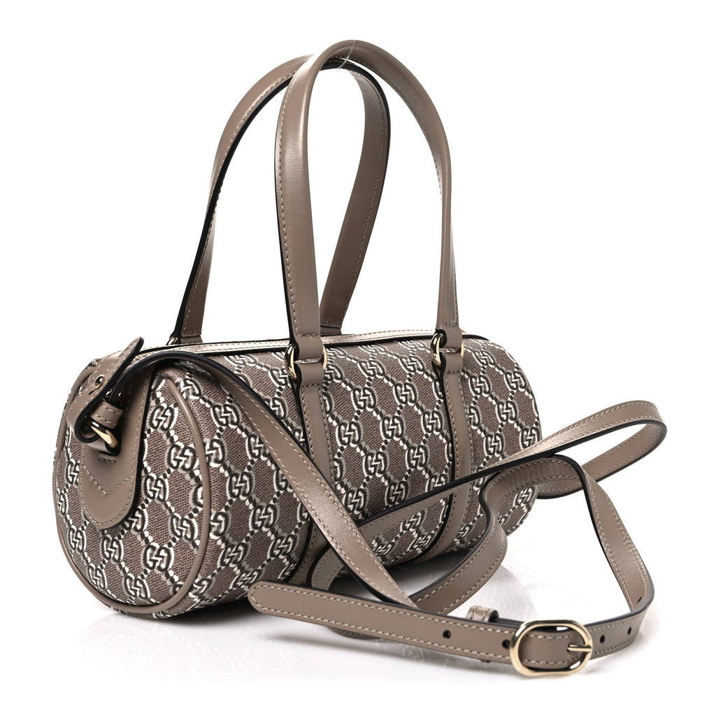 GG Shadow Monogram Ophidia Top Handle Bowler Bag Taupe wholesalehk.shop
