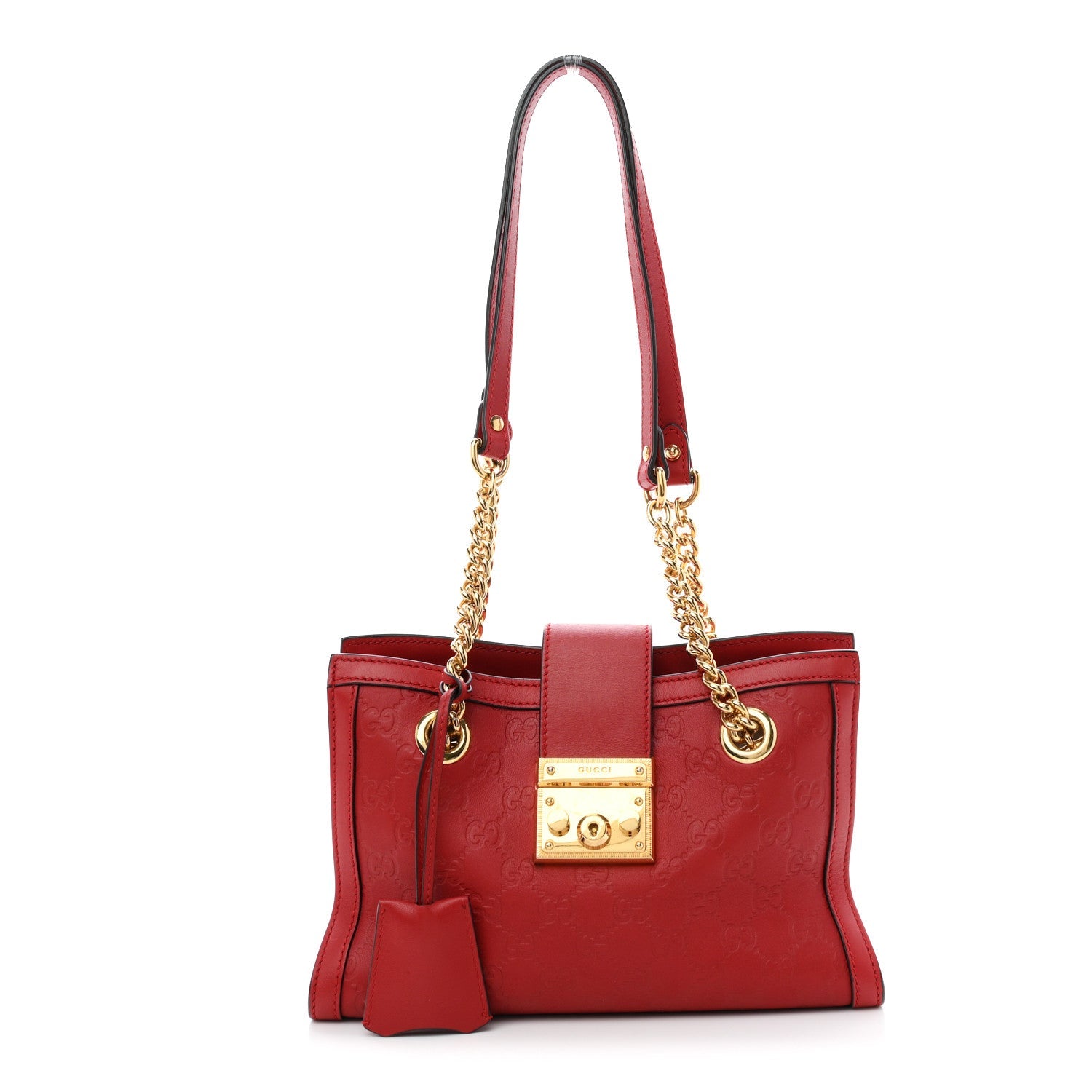 Guccissima Small Padlock Tote Red £¨ Direct shipment via from wholesalehk.shop
