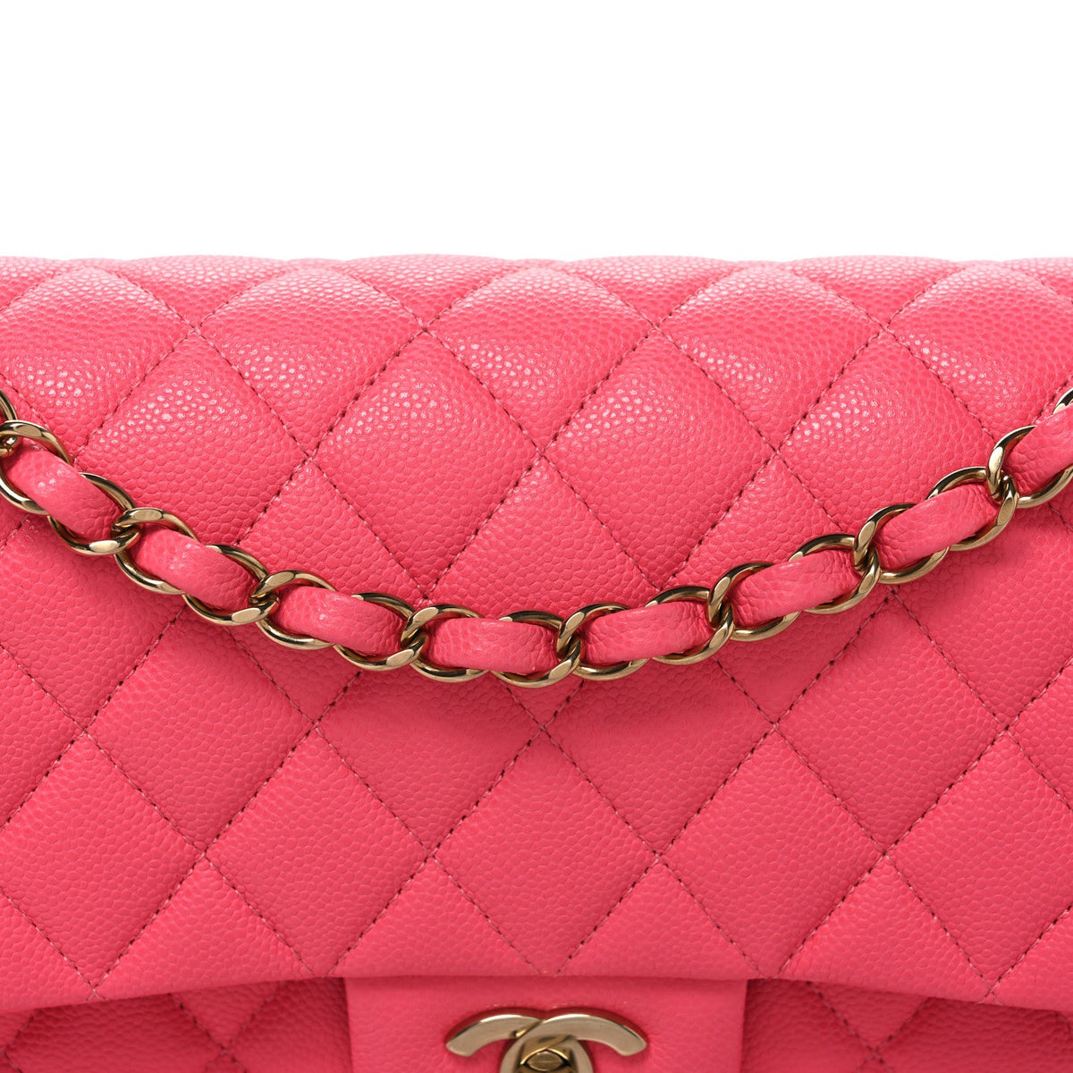 Caviar Quilted Medium Double Flap Pink wholesalehk.shop